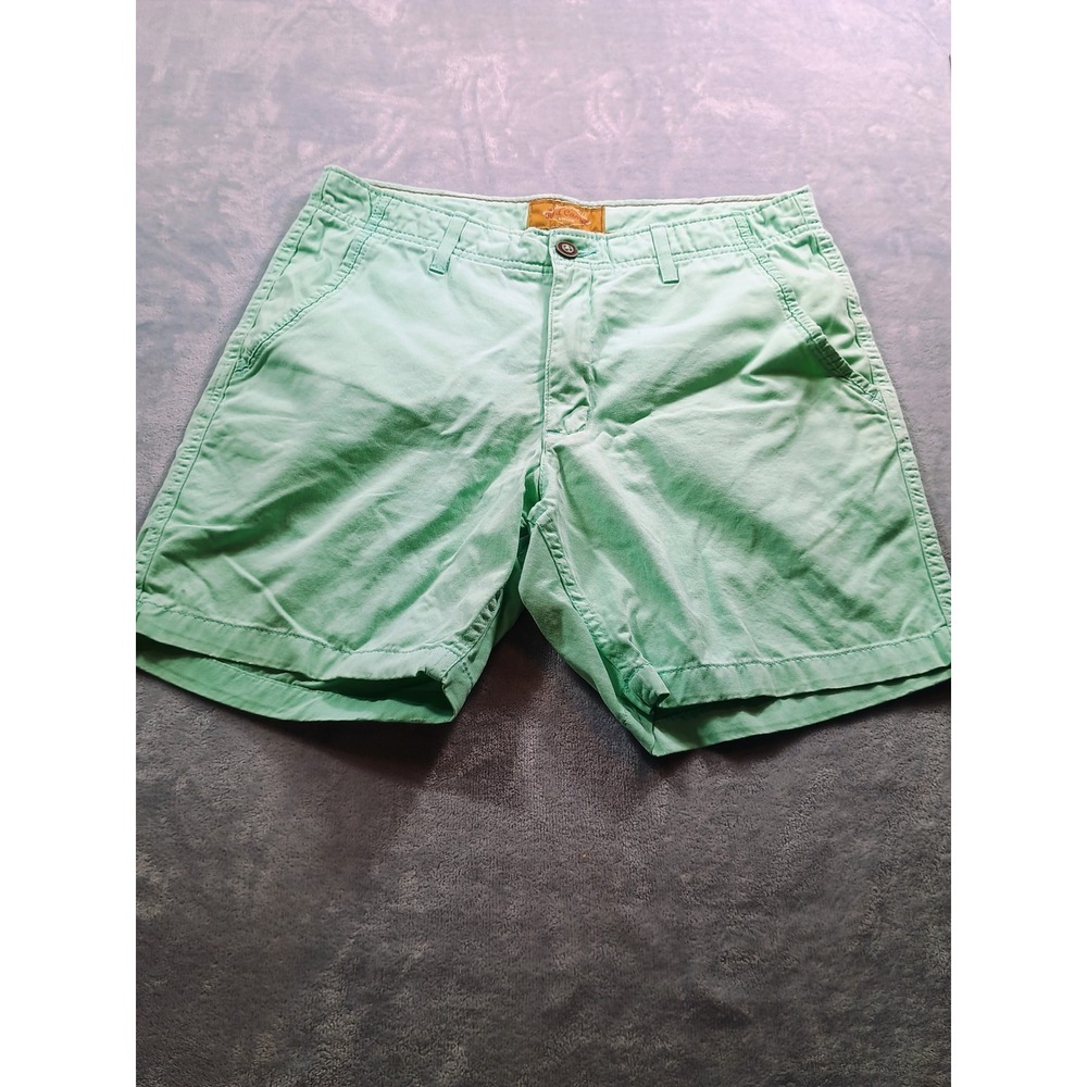 Red Camel Mens Chino Shorts Mint Green 32 Flat Front Cotton Twill